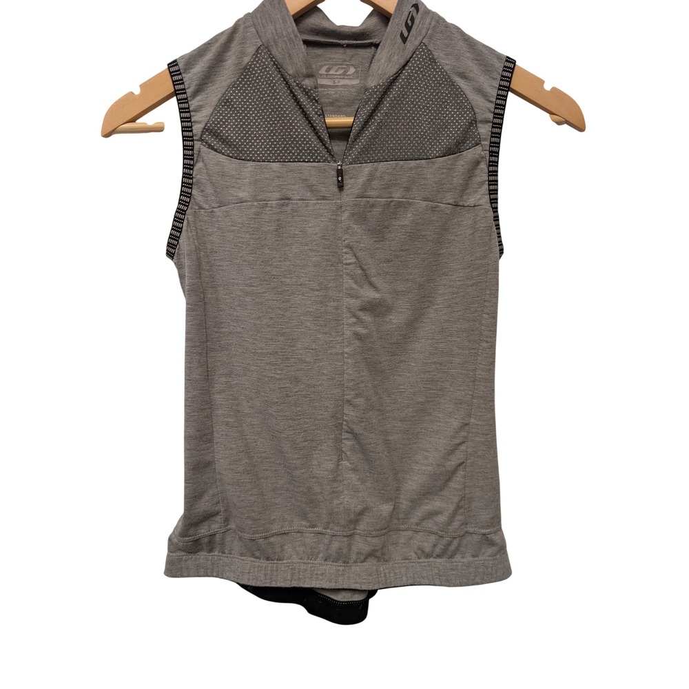 Louis Garneau Womens' Gray Sleeveless Cycling Jersey Quarter Zip Size Small